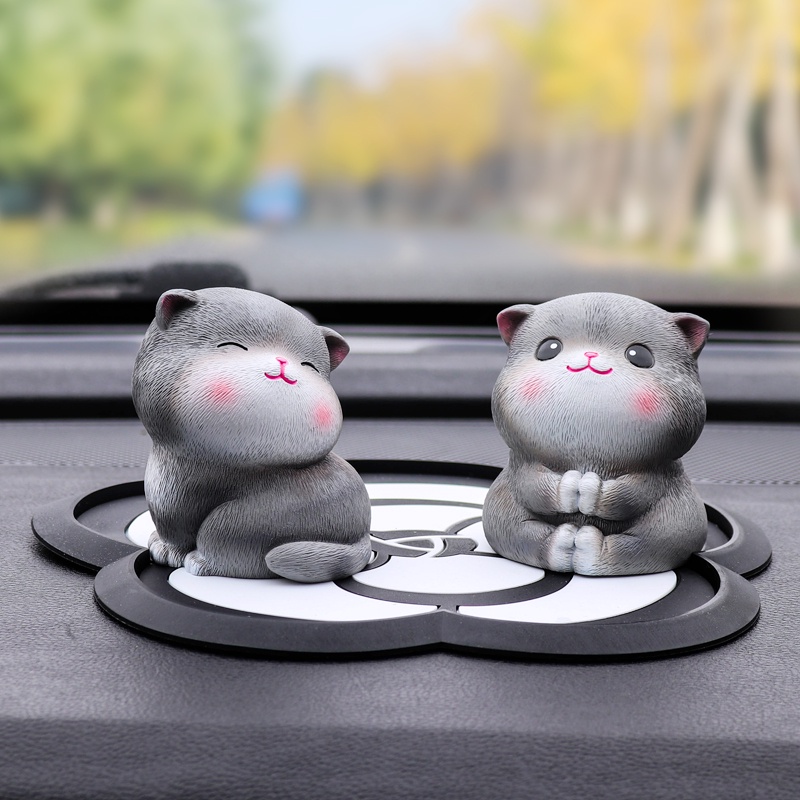 Mô Hình Phụ Kiện Decoroto Trang Trí Taplo Ô Tô Bàn Làm Việc Phòng Khách Phòng Ngủ Mèo Mika Dễ Thương Chất Liệu Thạch Cao