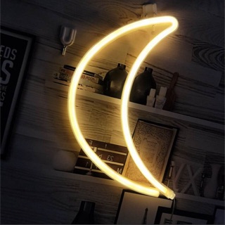 Đèn neon light hình mặt trăng khuyết lấp lánh