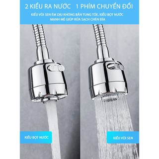 Đầu Vòi Nối Rửa Bát Tăng Áp Xoay 360 Độ - Vòi Nước Tăng Áp lực