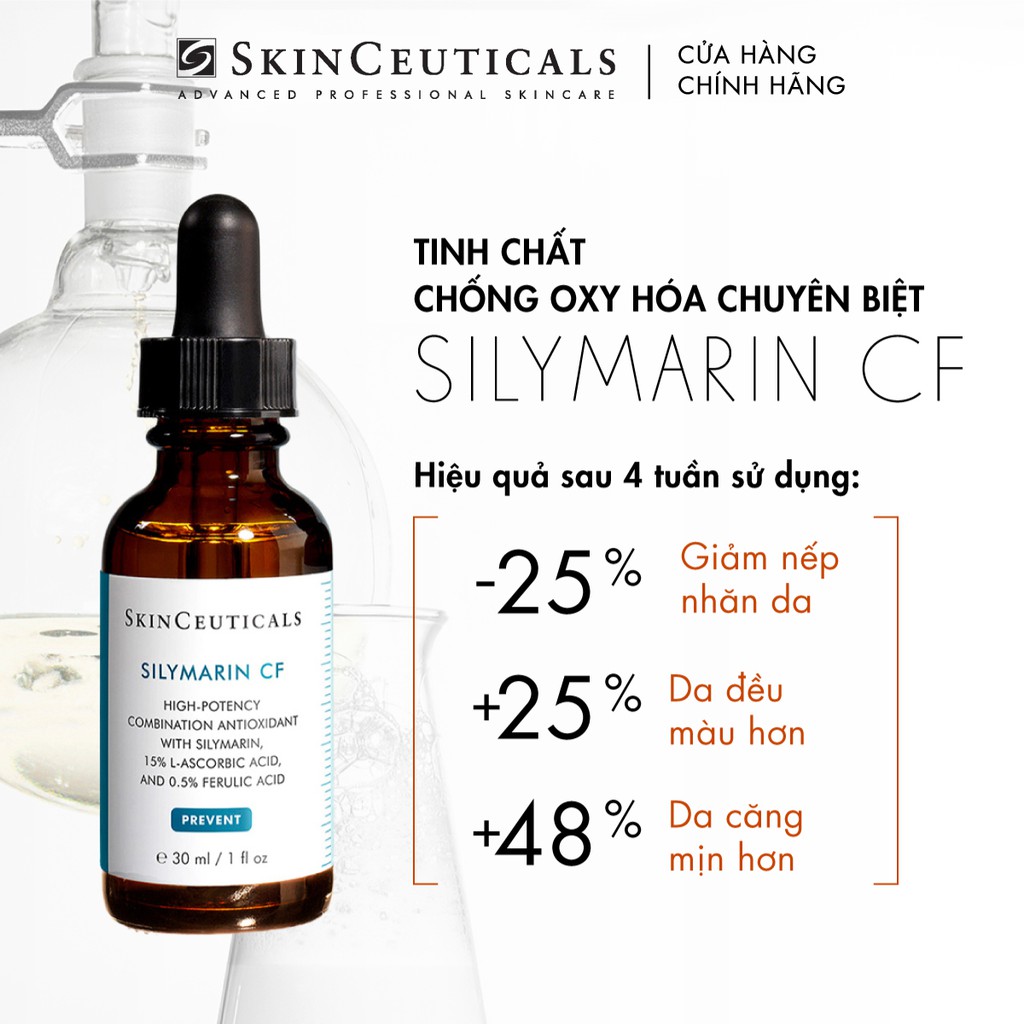 Skinceuticals Silymarin CF giúp kiểm soát dầu và cải thiện các khuyết điểm da 30ml