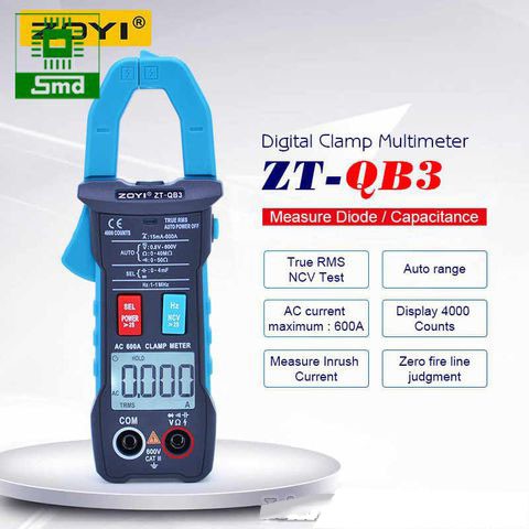 Đồng hồ vạn năng Ampe kìm Zotek Zoyi ZT-QB3 đo dòng AC, điện áp DC và AC, điện trở và tần số