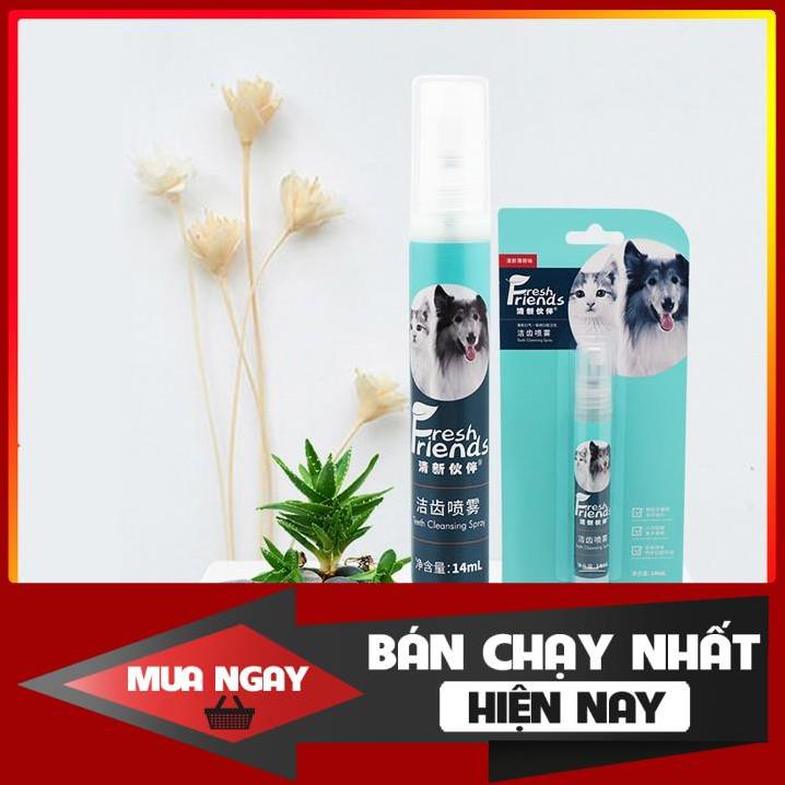 Xịt Thơm Miệng Vệ Sinh Răng Miệng Chó Mèo FRESH FRIEND 14 ml #Tintin Pet Store