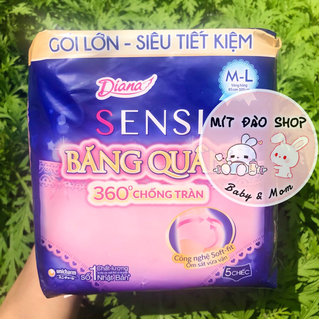 Băng đêm dạng quần Diana 5 miếng/gói size M-L