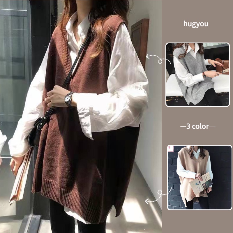 Áo Khoác Ghi Lê Chất Len Thời Trang Sành Điệu Cao Cấp Cho Nữ