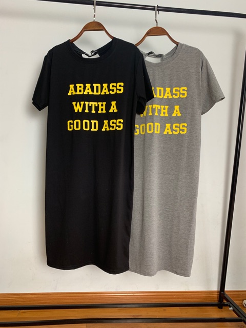 Đầm Suông - Váy suông Xắn Lưng In Chữ Chất cotton Form rộng | BigBuy360 - bigbuy360.vn