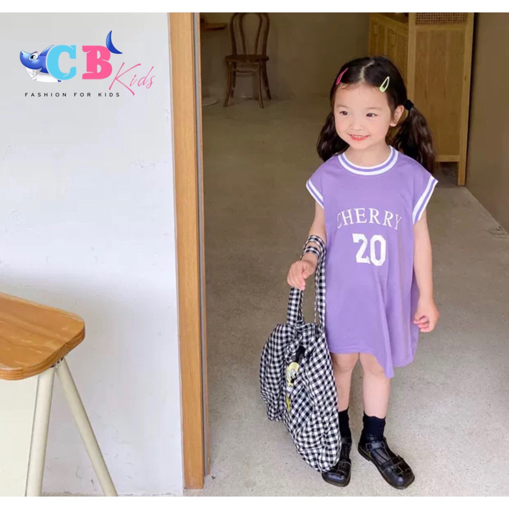 váy 20 bo tay phong cách thể thao khỏe khoắn cho bé gái - V20