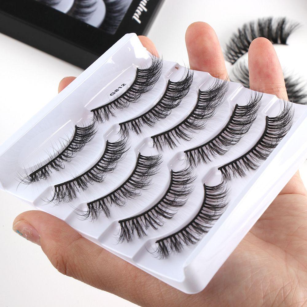 MIH Set 5 Cặp Lông Mi Giả 3D Handmade Tái Sử Dụng Linh Hoạt