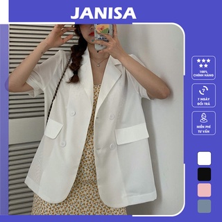 Áo blazer nữ tay ngắn form rộng công sở đẹp bigsize JANISA AK07