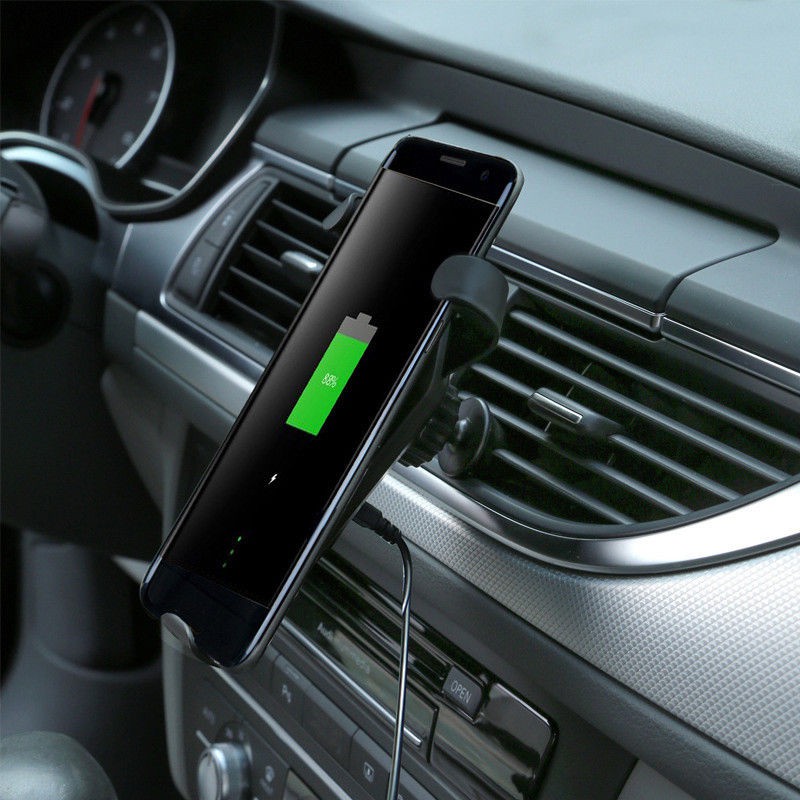 Đế sạc không dây gắn bảng điều khiển thông gió trên ô tô cho iPhone 8 Sumsung