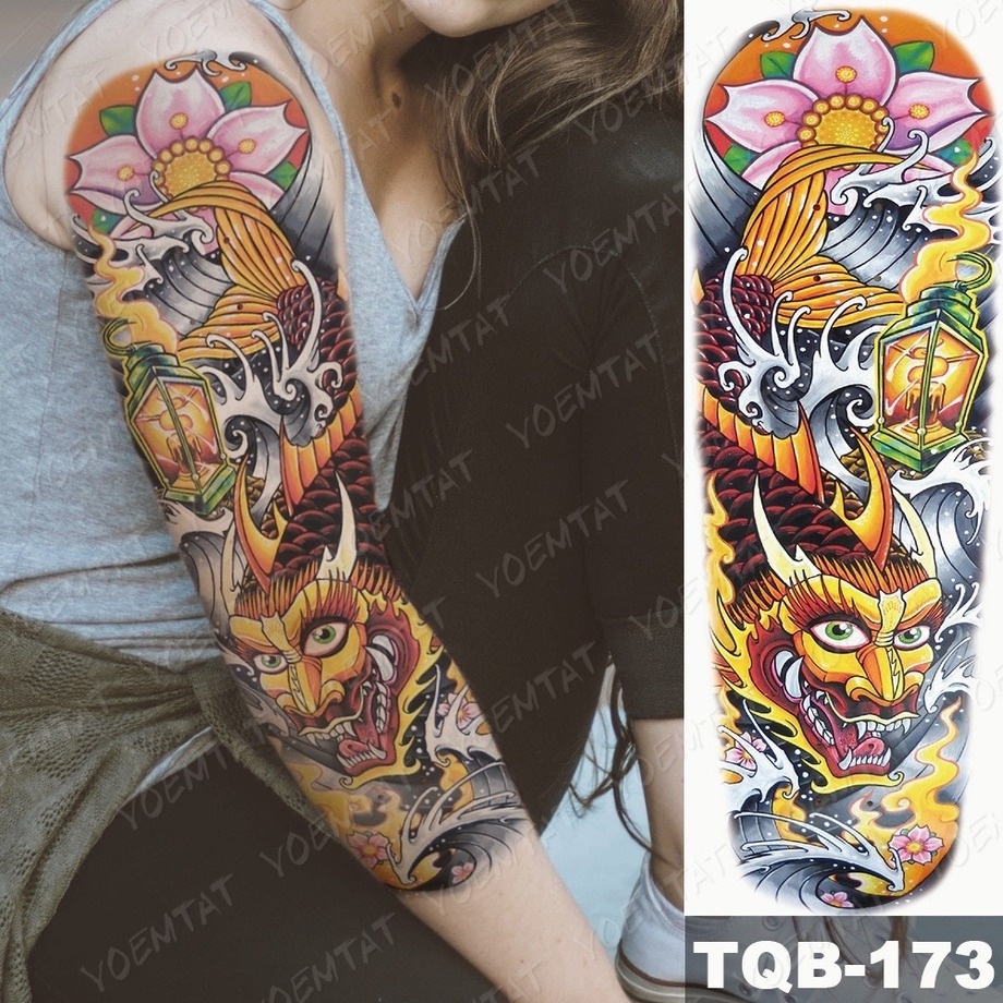 Miếng Dán Hình Xăm Tạm Thời Họa Tiết Lá Bài Hoa Hồng Chống Thấm Nước