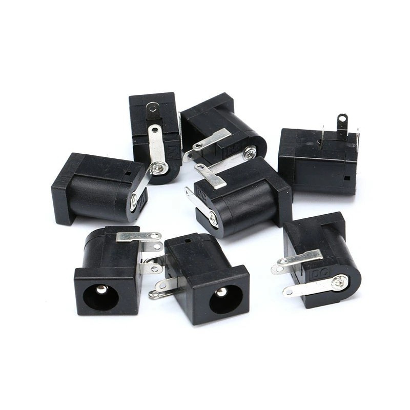 Bộ 10 đầu cắm điện màu đen nguồn DC-005 bảng mạch 5.5x2.1/2.5 mm Dc005 cỡ 5.5x2.1 / 2.5mm