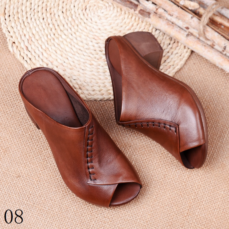 Dép Sandal Da Mềm Đế Dày Phối Lỗ Thời Trang Mùa Hè Cho Nữ