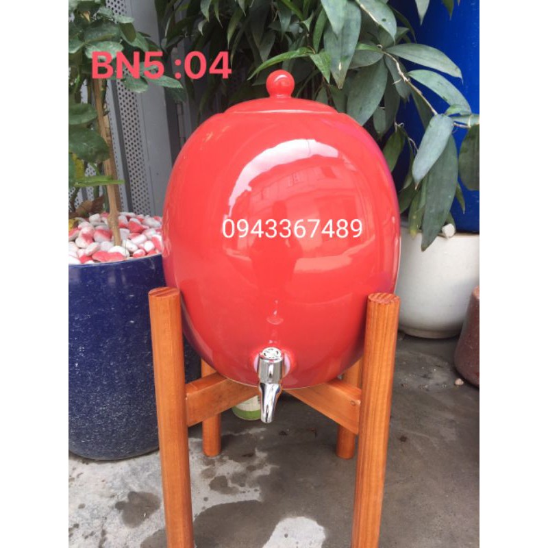 Bình nước 3 lít cao 25cm, bụng 19,5cm, đk miệng 12cm. . Hàng sứ Bát Tràng