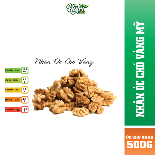 Nhân Óc Chó Úc - Hạt Óc Chó Úc Tách Sẵn Vỏ thương hiệu Nutrion 500g (Làm sữa/ Ăn Kiêng/ Ăn Vặt)