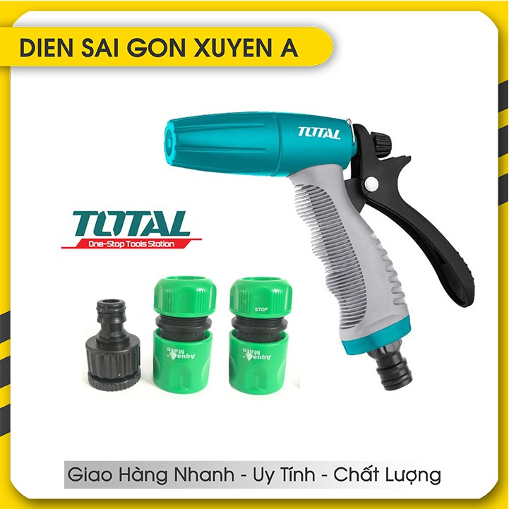 Bộ khớp nối ống vòi phun xịt nước rữa tưới cây 8 tia đa năng TOTAL THWS010301 AQUAMATE TAIWAN