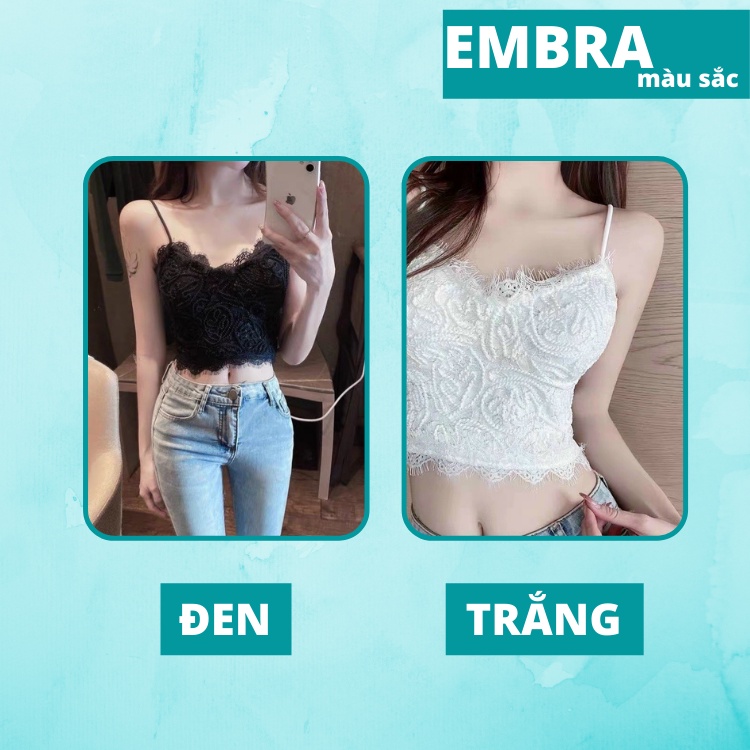Áo bra áo lót nữ hoạ tiết hoa có trun sau ôm cơ thể vải voan mát có đệm mỏng mã EBALB05