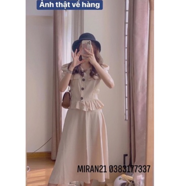 Set Đũi Áo Peplum Mix Chân Váy