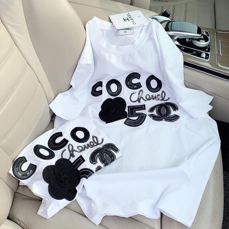 Áo thun COCO tay lỡ phom rộng dấu quần thời trang nữ hàn quốc/Áo phông ngắn tay dáng dài ulzzang style trẻ trung cá tính