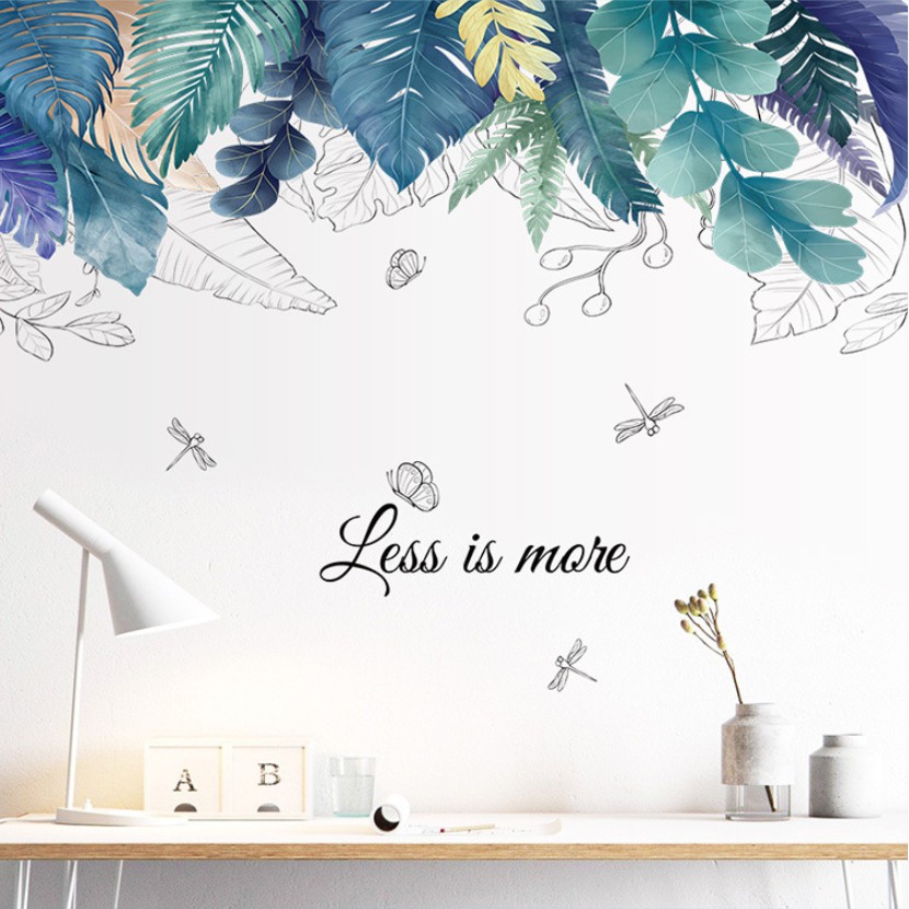 Decal dán tường Bụi cây Bạc Hà leo tường Less