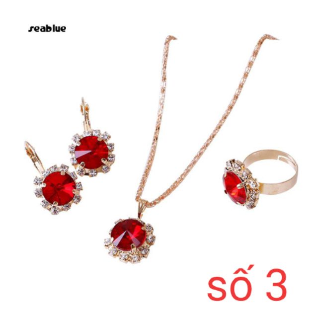 Bộ Trang Sức Mặt Đá Thời Trang Cho Nữ