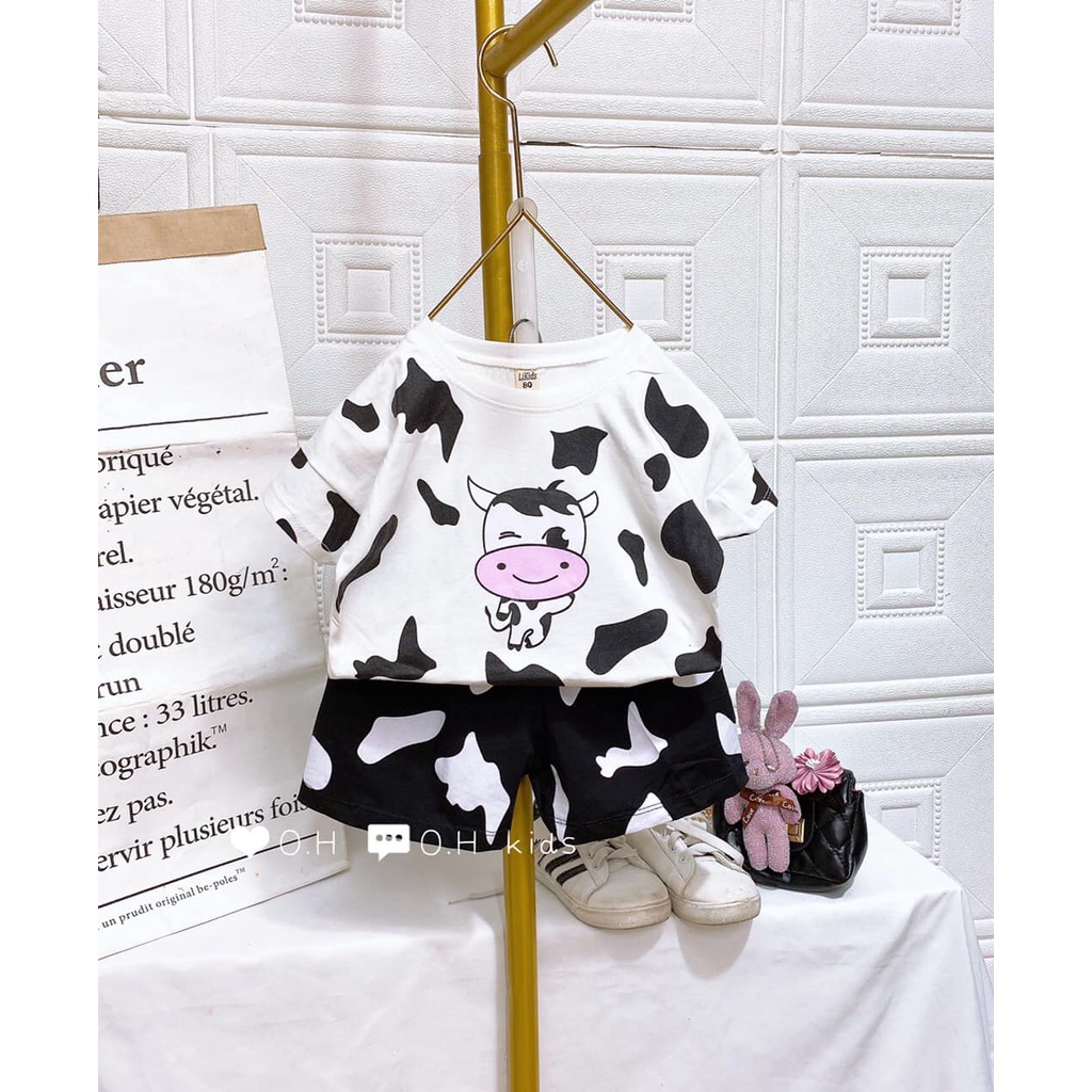 Bộ quần áo cộc tay cho bé AF KID SỮA BÒ cho bé trai bé gái Chất cotton 4 chiều cao cấp siêu mềm siêu mát