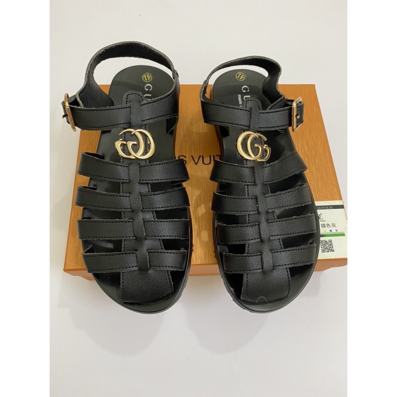 Dép rọ nam gc quai da đế đúc nguyên khối, dép bịt đầu nam hàng Fullbox.