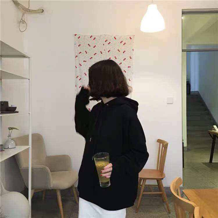 Áo Hoodie Trơn Nam Nữ Mặc Cặp Dáng Rộng Loại Đẹp Màu Đen Trắng HD101 | BigBuy360 - bigbuy360.vn