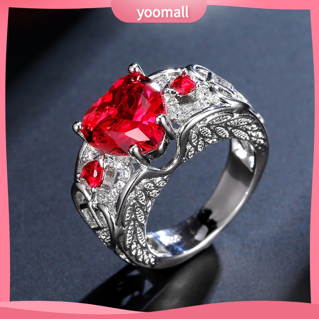 Yomall♡ Nhẫn Hợp Kim Hình Trái Tim Phong Cách Châu Âu Lãng Mạn Cho Nữ