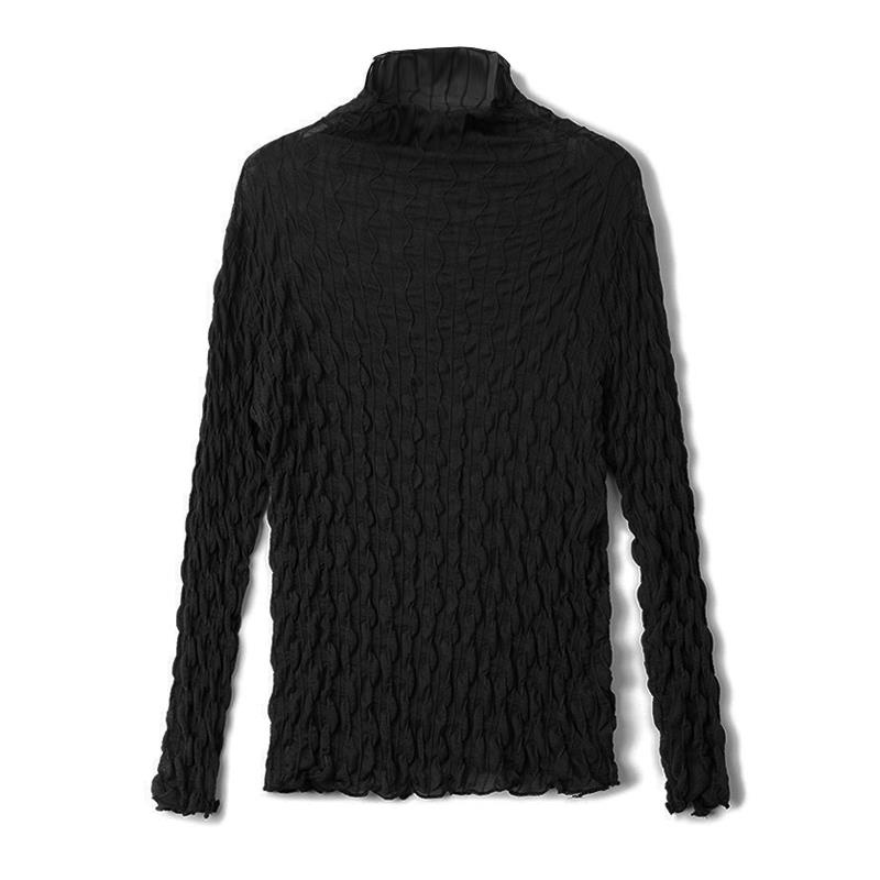 QADCOL  Áo Thun Tay Dài Ôm Dáng Phối Ren Phong Cách Phương Tây Gợi Cảm Hàng Mới