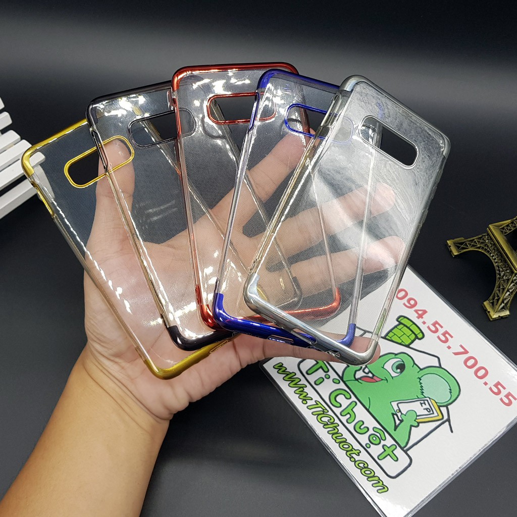 [Ảnh Thật] Ốp lưng Samsung S10e Dẻo Trong Suốt Viền Xi Màu