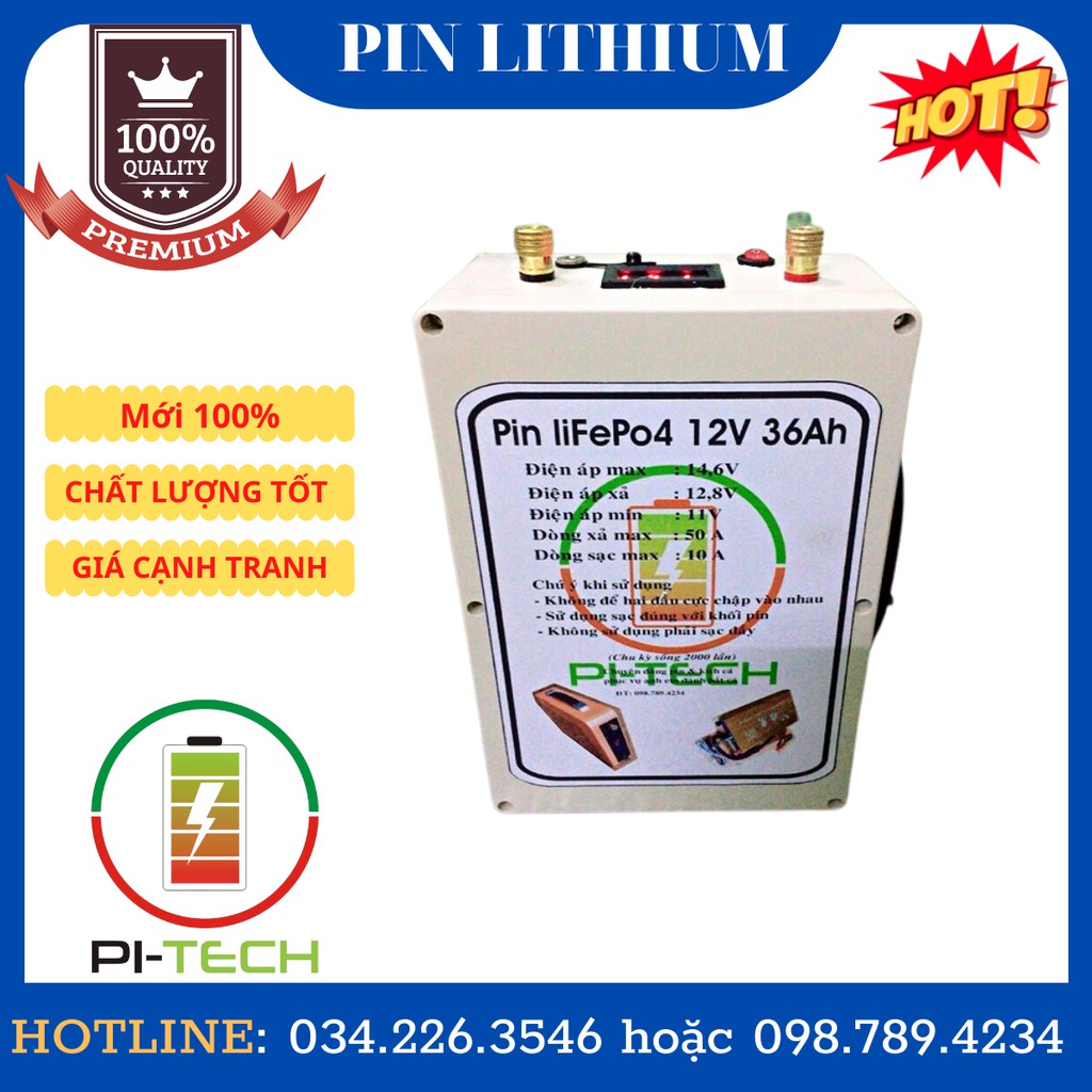 Pin Lithium 12VDC-36Ah ( 24 cell 32700Ah)chống nước