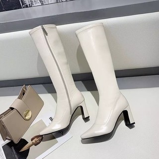 Boots đùi da khoá kéo Fullbox