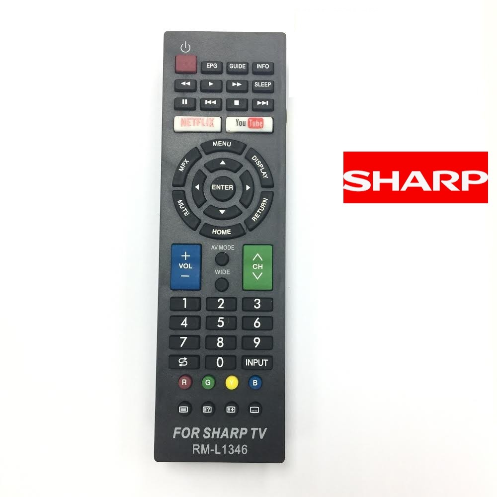 ĐIỀU KHIỂN TIVI SHARP SMART RM-L1346-tặng kèm pin dung lượng cao -Remote từ xa tivi SHARP L1346 vào mạng internet