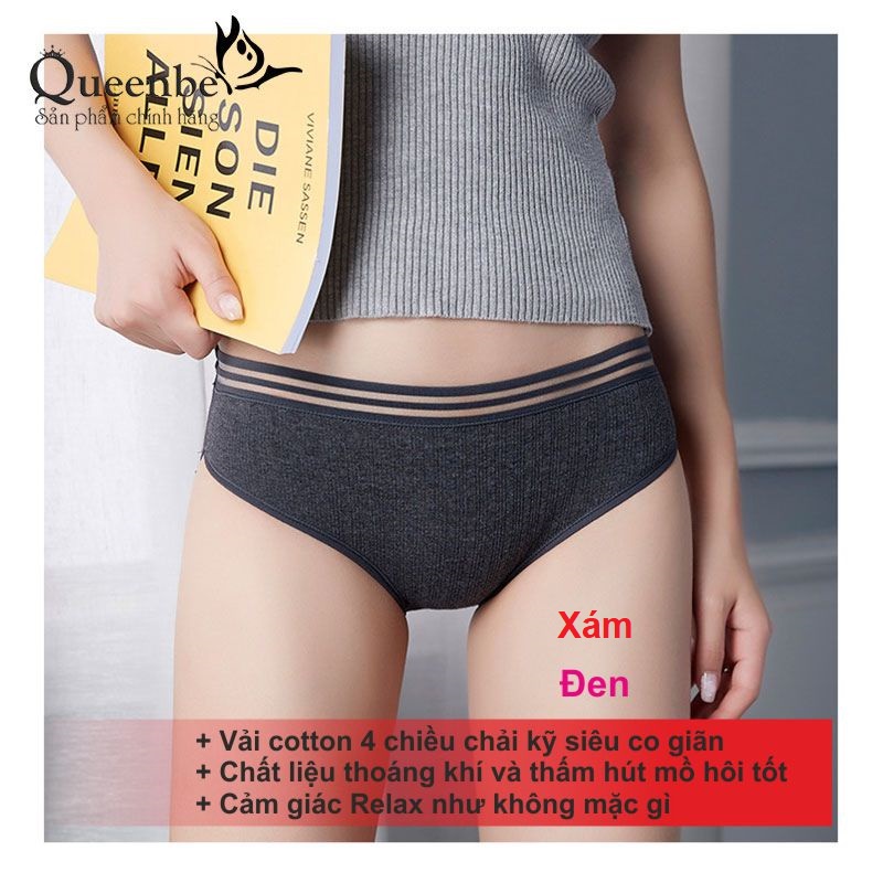 Quần chip nữ đẹp quần lót nữ cotton 4 chiều Queenbe GLDL033 Cuocsongvang