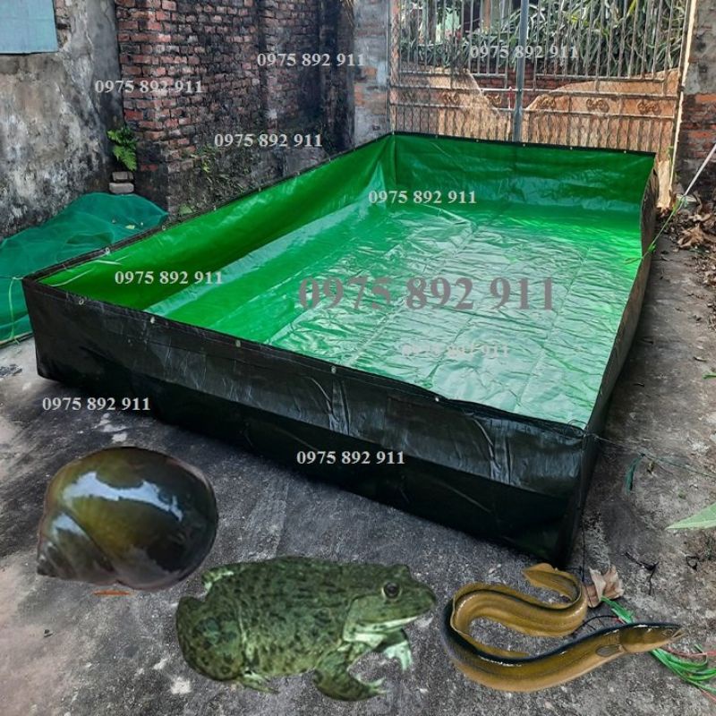 Bể bạt nuôi ốc ếch lươn cá  5x3x0,5 - xanh bộ đội