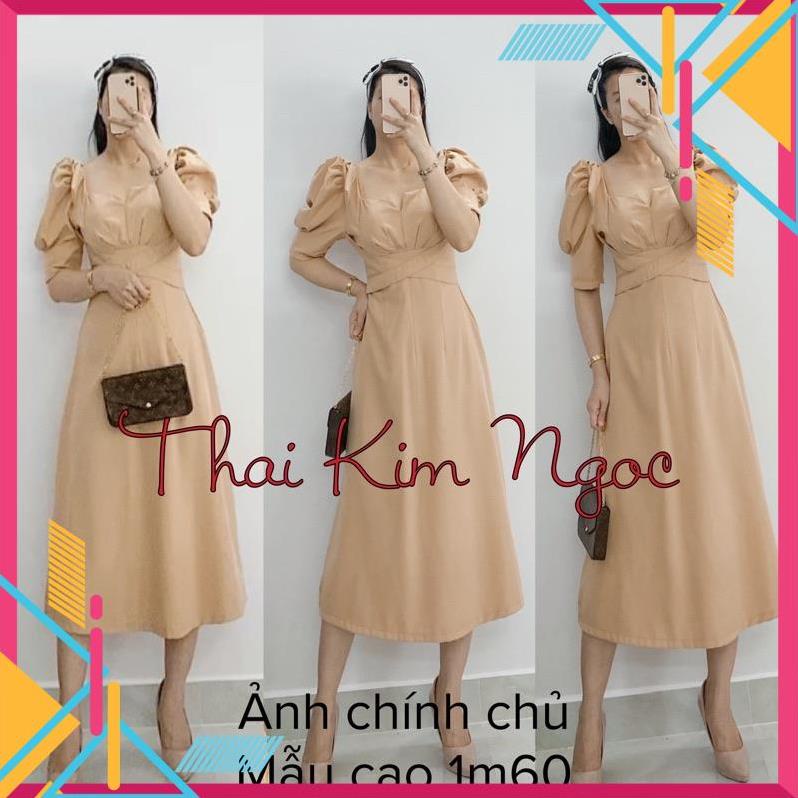 Đầm maxi dự tiệc nơ vai eo cách điệu