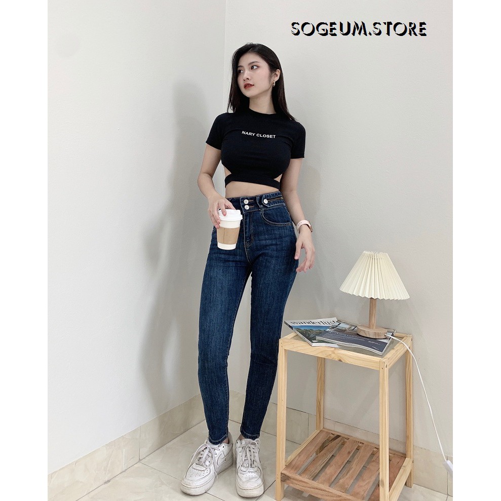Quần jean nữ skinny co giãn 4 chiều, quần bò lưng cao ảnh thật 8046 sogeum.store