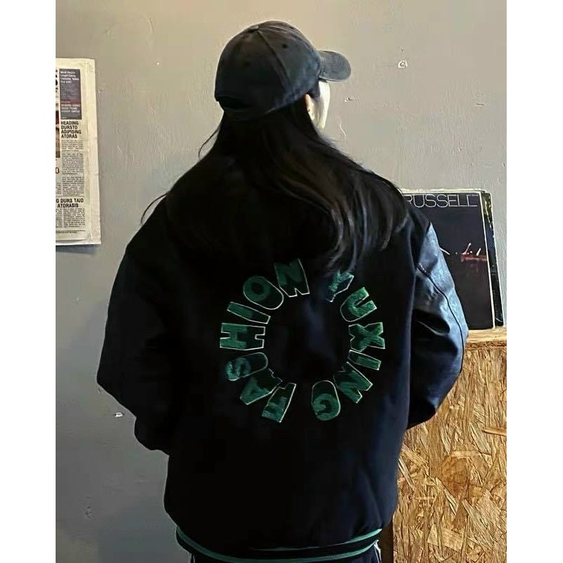 Áo khoác dù bomber unisex bóng chày form rộng Fashion nam nữ
