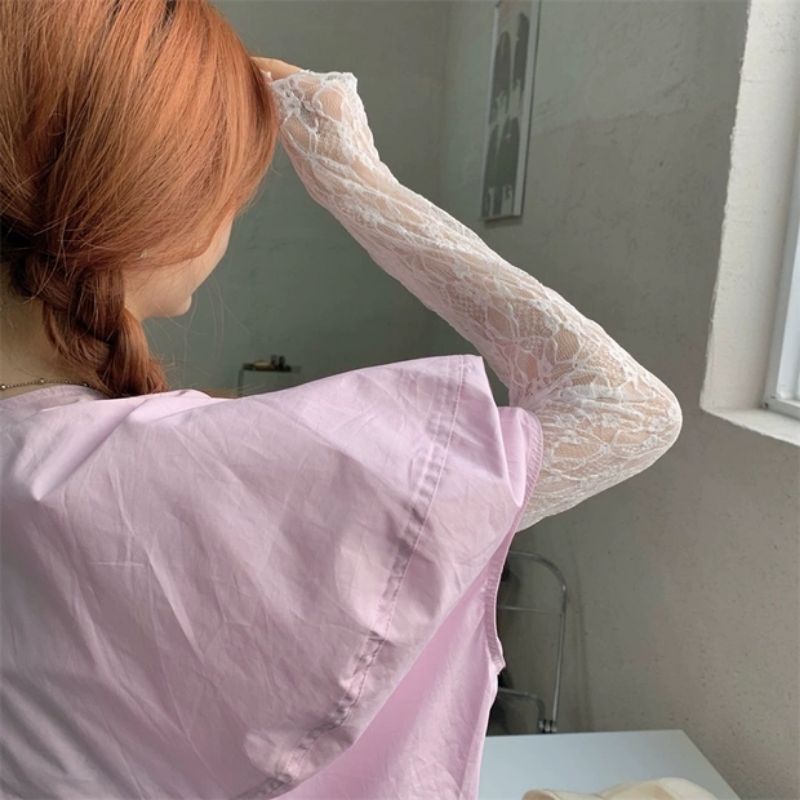 Áo lưới ren mỏng thời trang tay dài cho nữ MS65