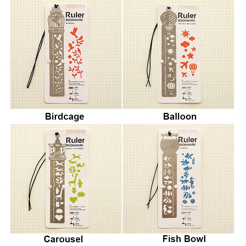 SeamiArt Thước Nhựa Hỗ Trợ Đánh Dấu Trang Sách Tiện Dụng