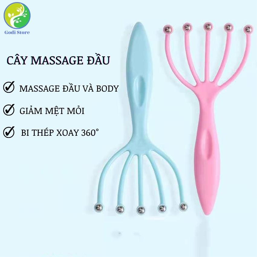 Cây Massage Đầu Năm Ngón Bóng Thép Không Gỉ Xoay Tròn 360° Giảm Căng Thẳng Và Mát Xa Body - G72