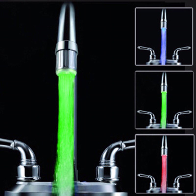 Đầu vòi nước đèn led 3D thông minh cảm biến đổi màu khi nhiệt độ nước thay đổi