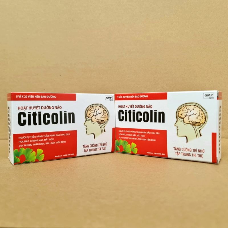 Hoạt huyết dưỡng não Citicolin - Hộp 100 viên