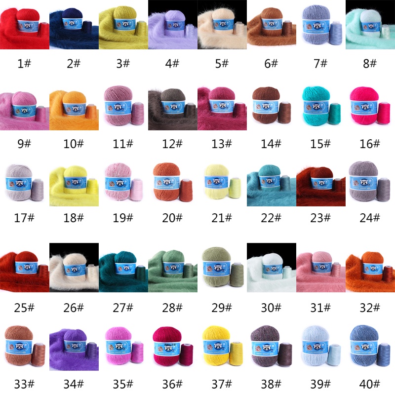 Bộ 2 Cuộn Len Lông Chồn Nhiều Màu Sắc 50g + 20g