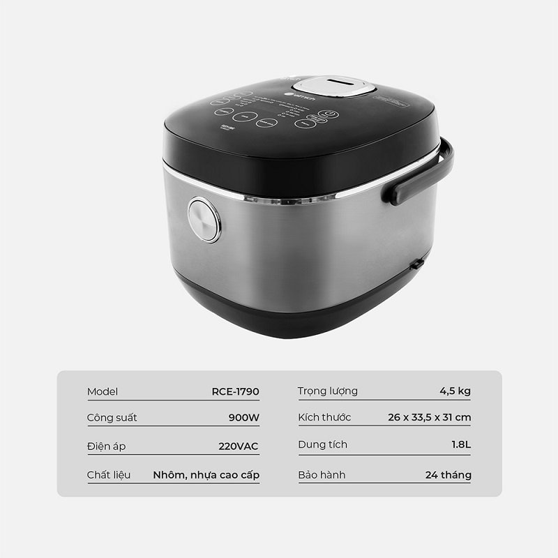 Nồi Cơm Điện Tử Elmich 1,8L RCE-1790