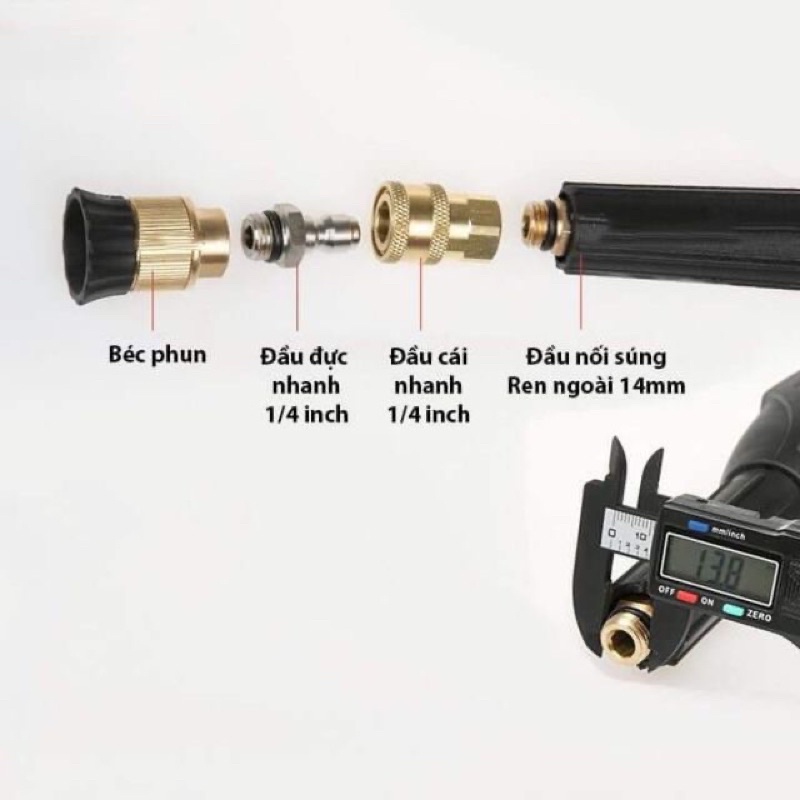 ĐẦU CÁI NỐI NHANH REN 14mm -KHỚP NỐI NHANH 1/4inch