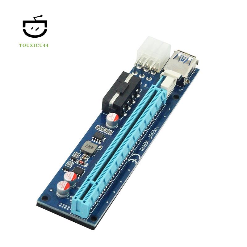 Card Mạng Pci-E 1x Sang 16x 30cm Usb 3.0 Sata Sang 4pin + 6pin Cho Btc Mining Miner Riser