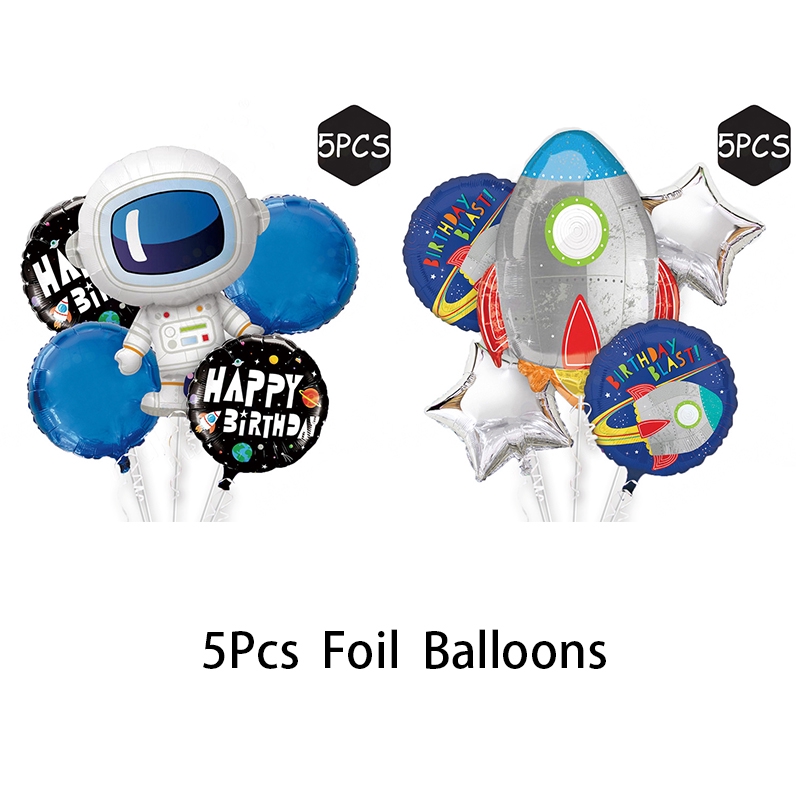Set 5 bong bóng lá nhôm hình phi hành gia vũ trụ trang trí bánh sinh nhật cho bé