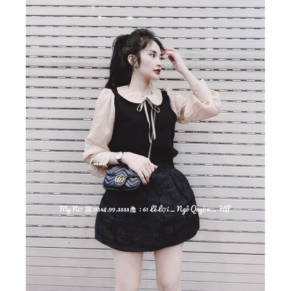 Áo sơ mi nữ phối voan kiểu thời trang