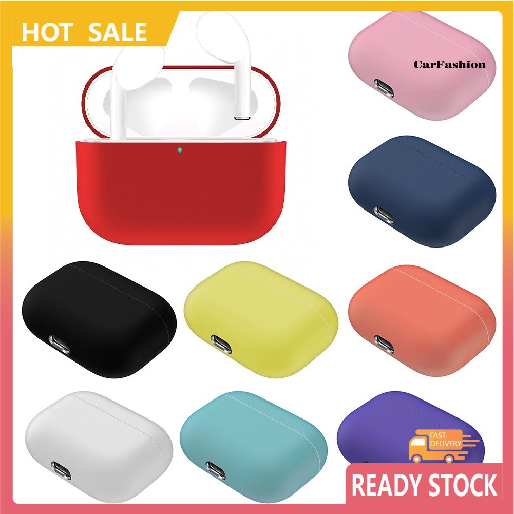 Vỏ Bảo Vệ Hộp Sạc Tai Nghe Airpods Pro Bằng Silicon Màu Trơn Chống Sốc